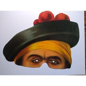 Vintage Renaissance Pirate Mask Paper Eye Mask Costume Accessory Hat Plumes